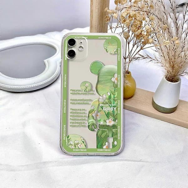 Violent Bear 3D blødt TPU-telefoncover til iPhone 13 Pro Max (grøn)