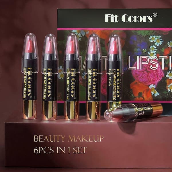 Mat læbestiftblyant, fløjlsblød cremet læbestift, twist-up vandfast læbefarve til langvarig makeup