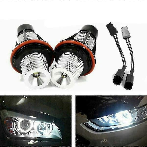 1 par 8000K hvide LED Angel Eye Marker Halo-pærer kompatible med visse BMW-modeller E39 E53 E60 E63 E64 E66 E87 5 6 7 X3 X5