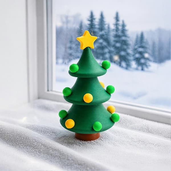 3D-printet dansende juletre – Mini bordmodell – til julegave