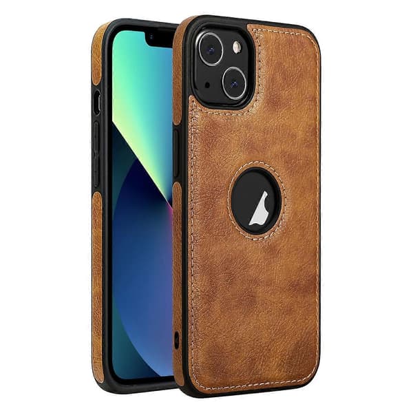 För iPhone 13 mini Telefonfodral med lädertextur och sömmar