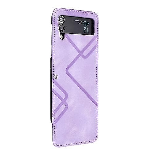 Til Samsung Galaxy Z Flip3 Line Pattern Skin Feel lædertelefoncover