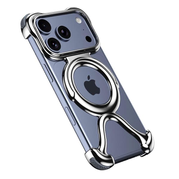 För iPhone 17 Pro Bumperfodral Hård PC Magnetiskt Telefonfodral Ihålig Värmeavledning