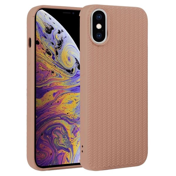 For iPhone XS Max Silikondeksel med vevd tekstur