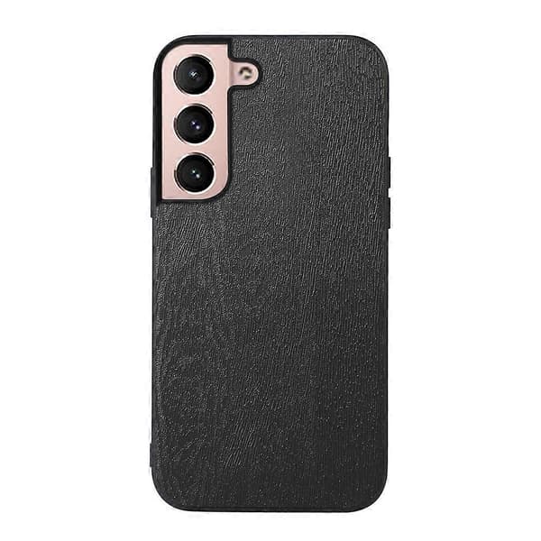 För Samsung Galaxy S22+ 5G Trätextur PU-telefonfodral