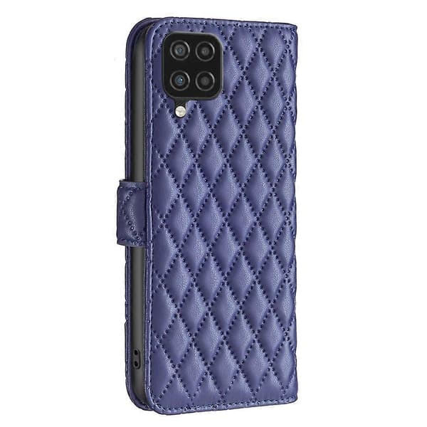 För Samsung Galaxy A12 Diamond Lattice Plånbok Läder Flip Phone Case