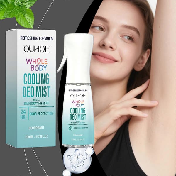 Helkroppskylande Deodorantmist, 200 ml Uppfriskande 24-timmars Luktskyddsspray