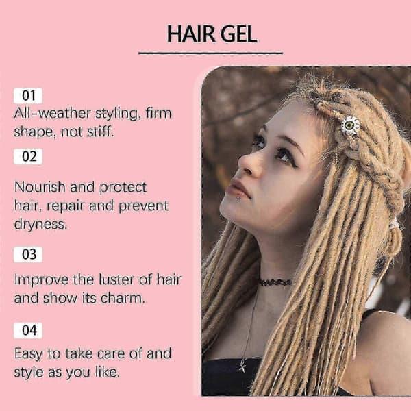 Flätgel, 1 st 100 g Ingen flaga Extra stadga Hög glans Långvarig för Locks Cornrows Slätar ut friss