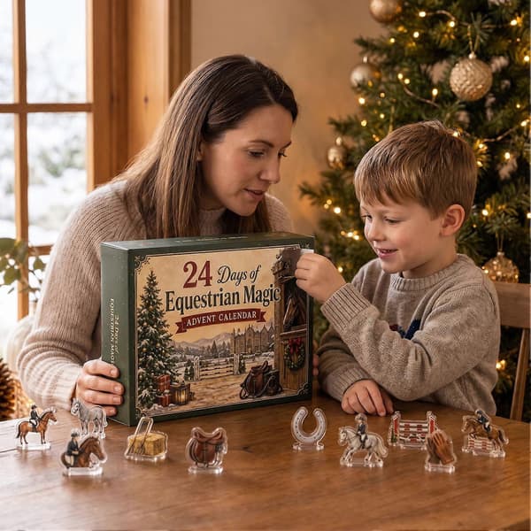 Heste-adventskalender for hesteelskere, 24 stk. akrylpynt til nedtelling til jul