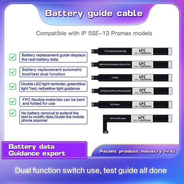 Til iPhone 13 / 13 mini i2C batteri boot strap test flexkabel til iPhone 13 mini / 13