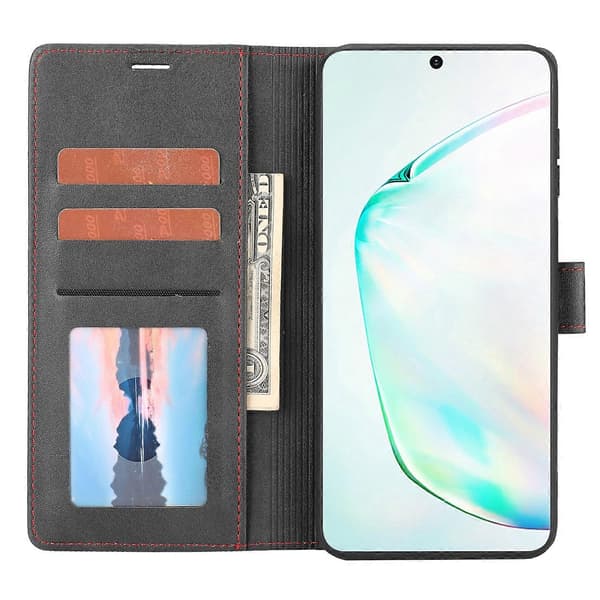 För Samsung Galaxy Note10+ Classic Wallet Flip Läder Phone Case
