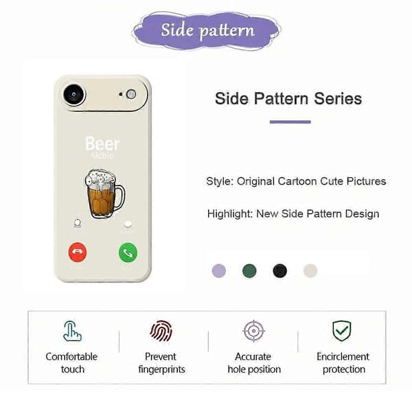 Compatible For iPhone 17 Air Case Beer Pattern Printing Straight Edge TPU Phone Back Cover
