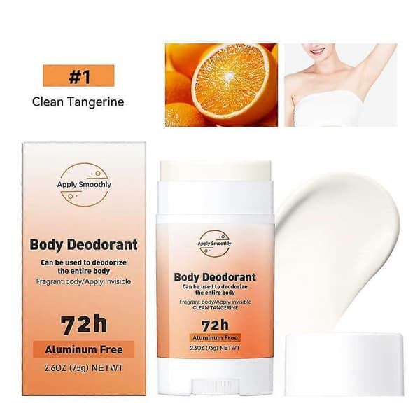 Aluminiumdeodorantstift med 72 timmars luktskydd, för hela kroppen, doft av mandarin, 75 g