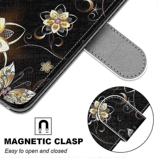 Kompatibel med iPhone 13 Pro Max Blomster Sommerfugl Mobildeksel