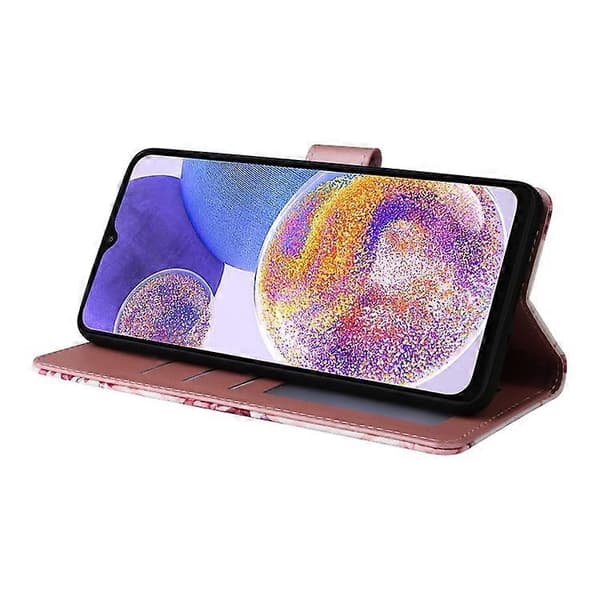 För Samsung Galaxy A23 Marmor Bronzing Sömnad Läder Telefonfodral