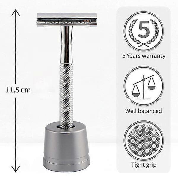 Barberhøvel, retro barberhøvelformet, 1 sett, inkludert 5 bladtilbehør