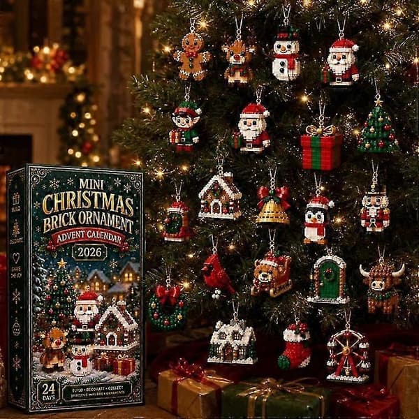 24-dages mini-byggeklods julekalender, DIY julepynt nedtællingsgave