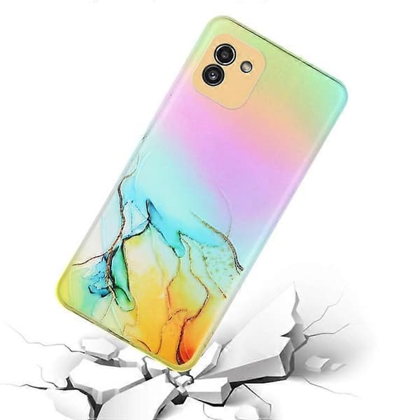 För Samsung Galaxy A03 Laser Marble Pattern Klar TPU Phone Case