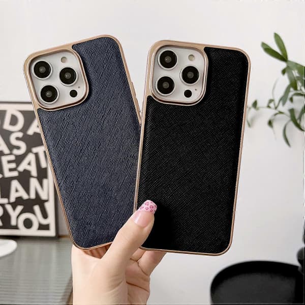 För iPhone 13 Nano Galvanisering Kors Textur Läder Telefonfodral