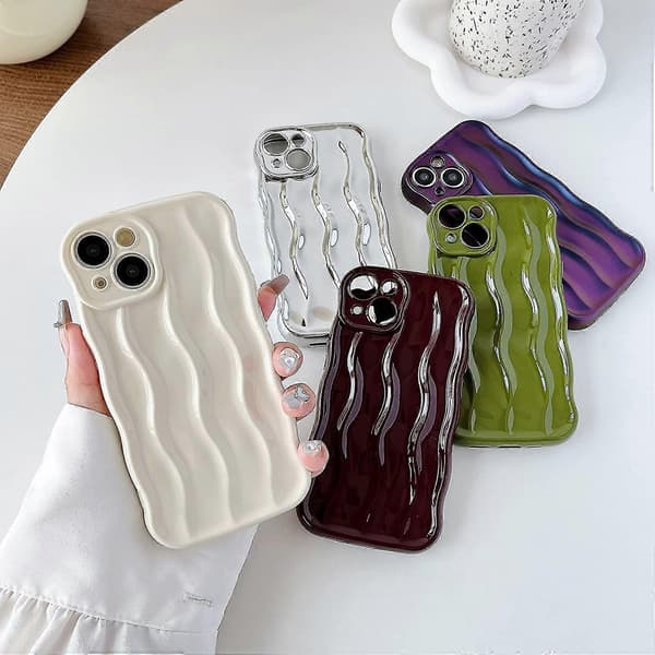 Vatten Ripple Mönster Curly Wave Frame Mjuk Kompatibel Med Iphone Case (silver, iphone 13 Pro Max)