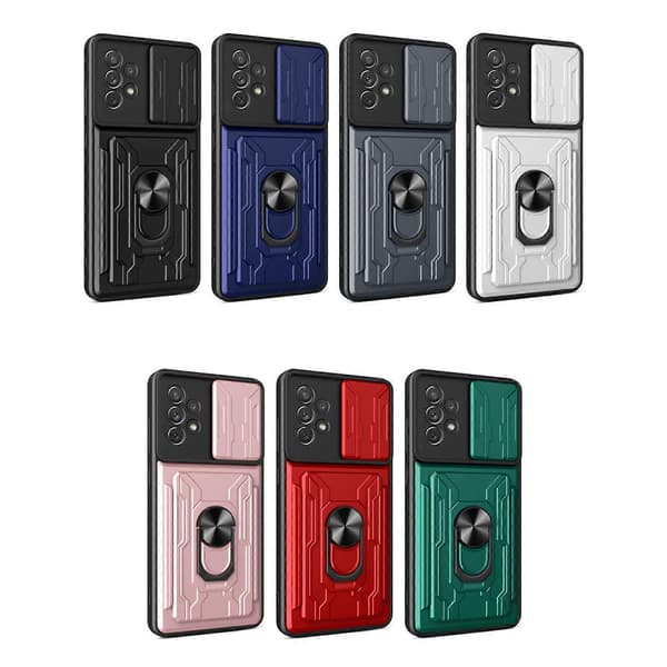 (Ny) För Samsung Galaxy A33 5G Sliding Camshield Card Phone Case