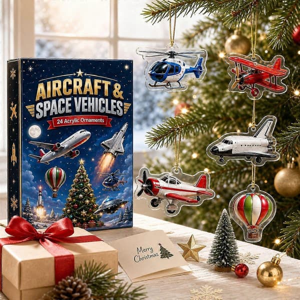 2026 Jule-fly adventskalender, 24 dages 2D akryl fly mini-pynt festgave