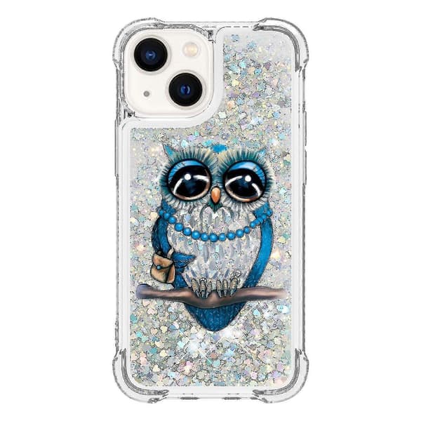 Iphone 13 Mini-deksel Bumper Glitter Flytende Gjennomsiktig Glitrende Skinnende B