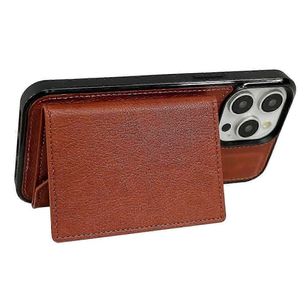 Til iPhone 16 Pro Cover Korttaske Støtteben TPU+PU Telefoncover - Grå