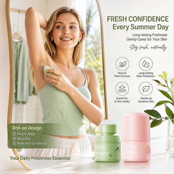 NAPAI Deodorant Roll-on - 2 dofter svettskydd Kompakt skonsam formula