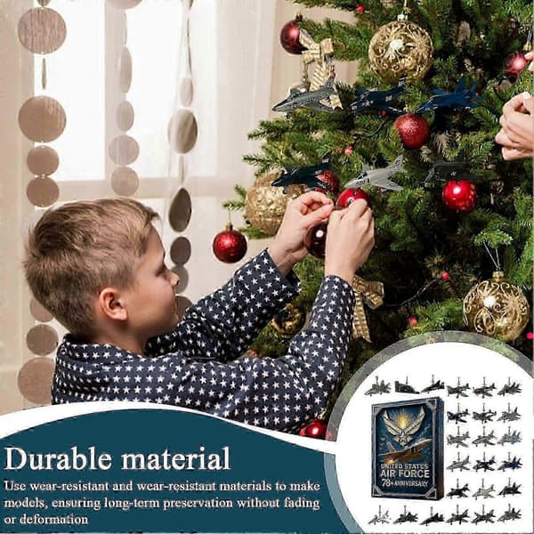 Julefly Advent 2D Akrylpynt Dekoration 24 Dage Luftvåbnet 78-års jubilæum Juletræspynt til luftfartsentusiaster