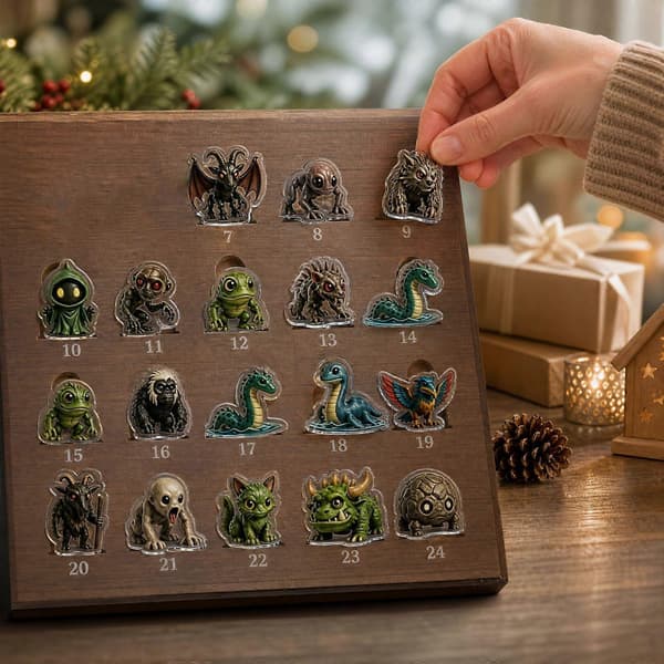 Cryptid-julekalender jule-nedtællingskalender med vedhæng til jul og nytår