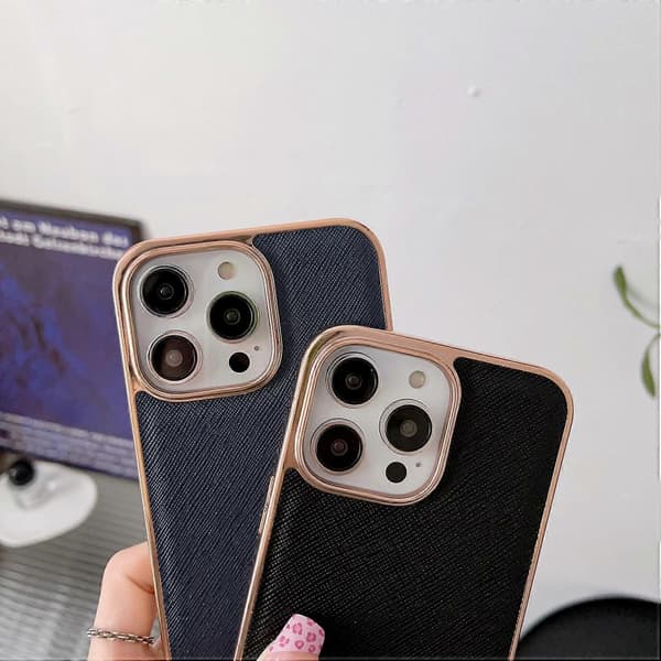 För iPhone 13 Nano Galvanisering Kors Textur Läder Telefonfodral