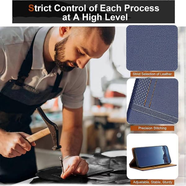 Compatible For iPhone 17 Air Case L-Shape Grid Pattern Leather Stand Phone Cover With Card Slots