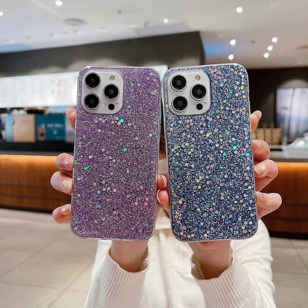 Til iPhone 13 mini Glitter Pailletter Epoxy TPU Telefoncover