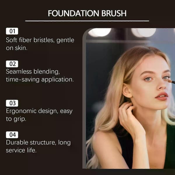 Flat foundation brush for liquid makeup, foundation brush for makeup, ultra-thin flat makeup brush for face, makeup brush for blending mask cream