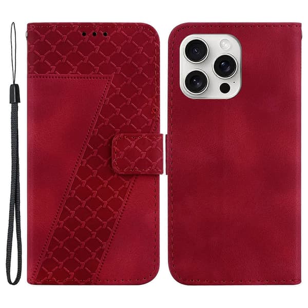 Til iPhone 16 Pro Cover 7-formet mønster læder stødsikkert telefoncover