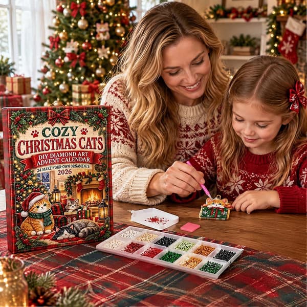 Faux Diamond Art Julekalender 2026 – 24 dages DIY – til julehobby