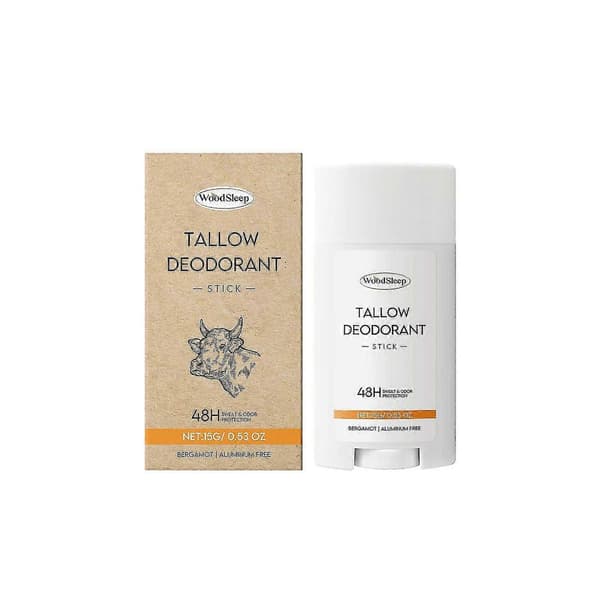 Talgdeodorant, gräsbetesköttalgdeodorantstift, bergamottdoftande, 48-timmars luktkontroll för