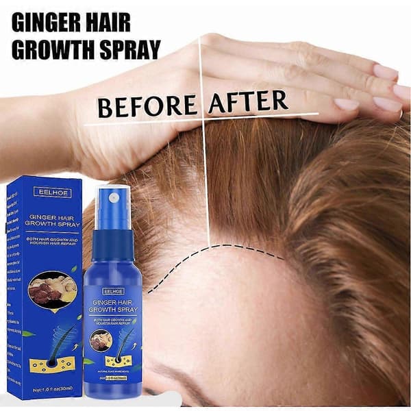 Ingefær Hårspray 30ml - Anti-hårtap, Vekst, Nærende & Glansforbedrende