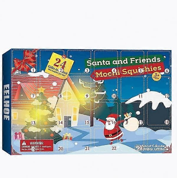 Jule-nedtællingsgave til børn 24-rums gummi-legetøj blind box julekalender