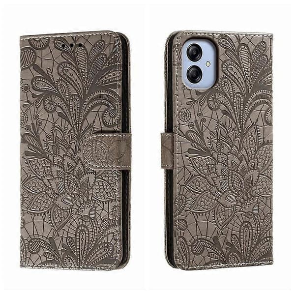 För Samsung Galaxy A04e Lace Flower Embossing Flip Läder Phone Case