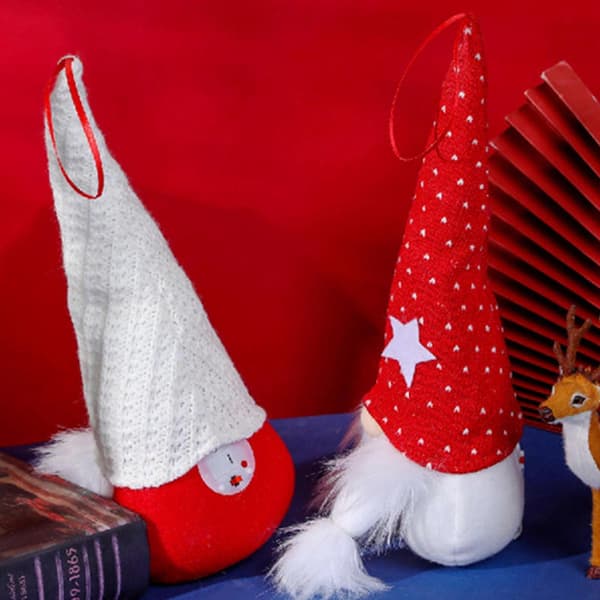 Lysende jule-nissepynt juletredekorasjon for julebord og hjemmedekorasjon