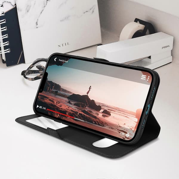 iPhone 13 Mini-deksel med doble vinduer og videostativ