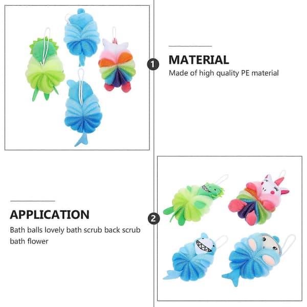 Bubbelmaskiner Tecknade Duschbollar för Kroppstvätt 4st PE Material