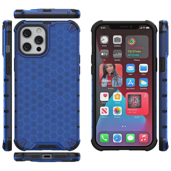 Til iPhone 13 mini Stødsikkert Honeycomb PC + TPU Beskyttelsescover Til iPhone 13 Mini