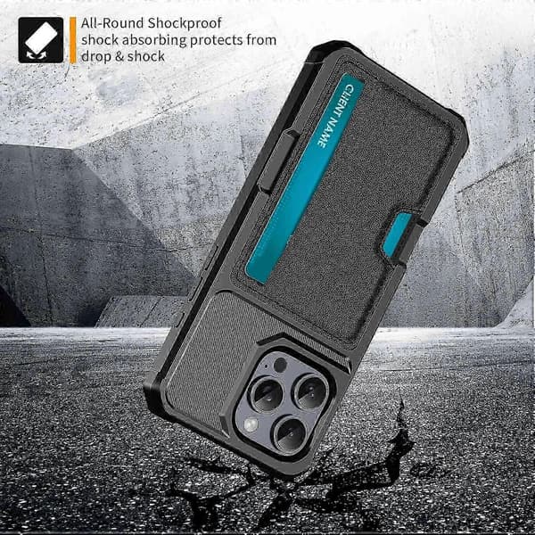 Til iPhone 16 Pro Cover Kortplads Læder+TPU Defender Telefoncover
