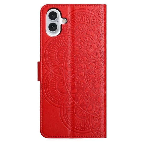 iPhone 17 Blompräglat Läderfodral