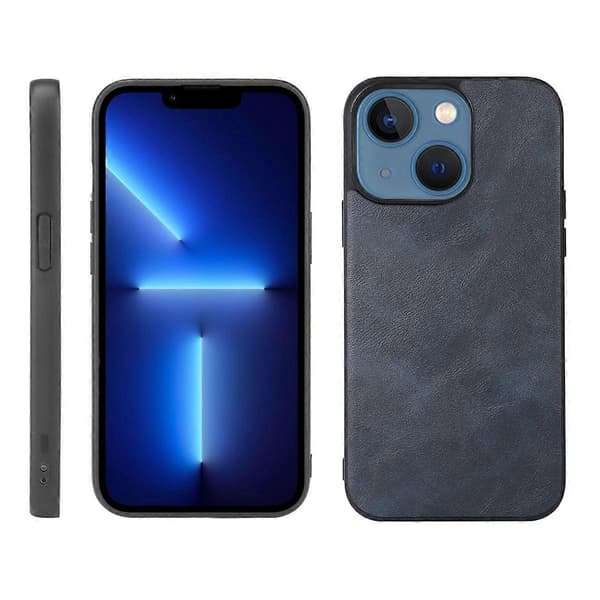 För iPhone 13 mini Telefonfodral i PU med kohudsstruktur