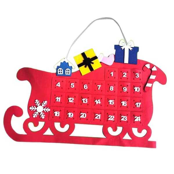 Hengende julekalender håndlaget 3D 24 dagers julepynt gjenbrukbar