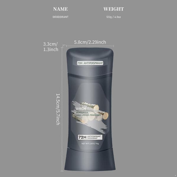 Långvarig Deodorantstick med 72 timmars luktskydd, Alkoholfri Björkdoft Unisex